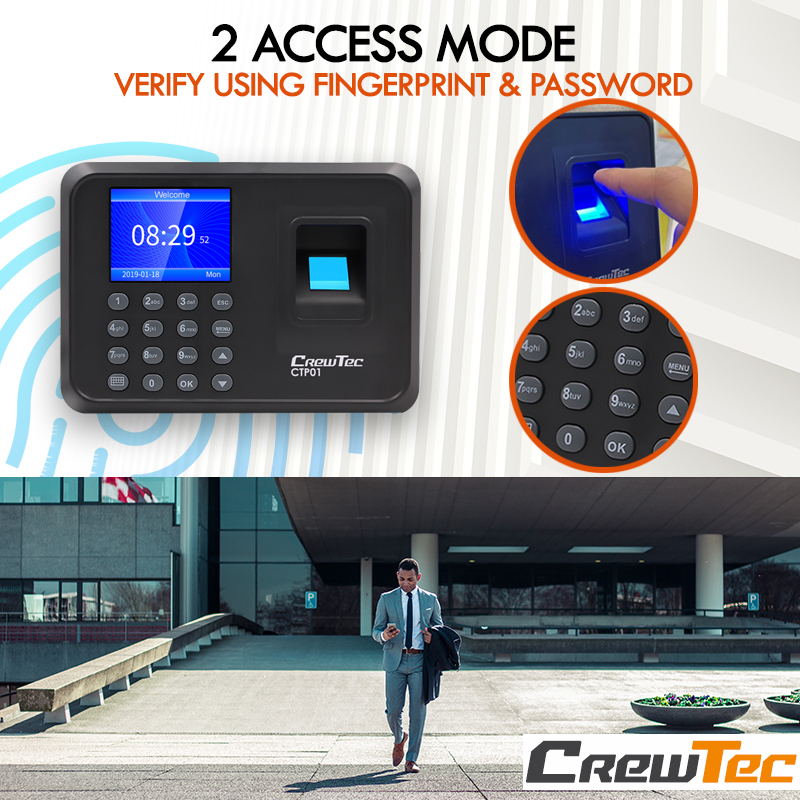 CrewTec CTP-01 Fingerprint Time Attendance System Dealer Malaysia ...