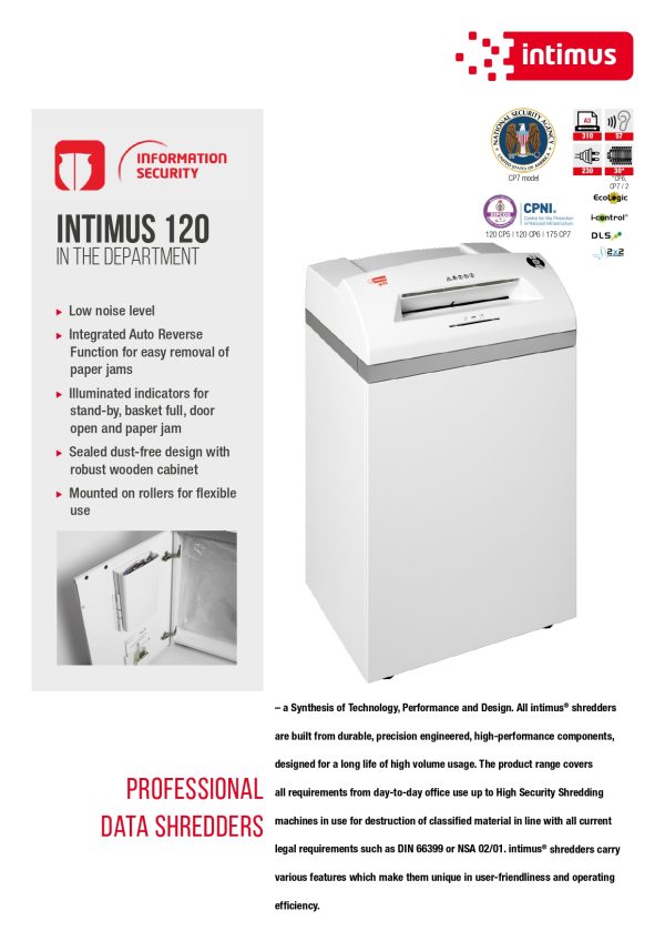 INTIMUS Paper Shredder Machine 120 - Image 2