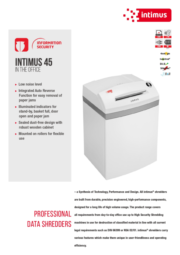 INTIMUS Paper Shredder Machine 45 - Image 2