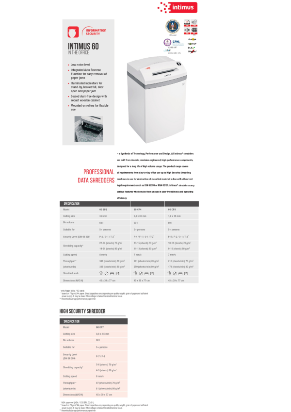 INTIMUS Paper Shredder Machine 60 - Image 2