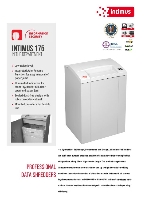 INTIMUS Paper Shredder Machine 175 - Image 2