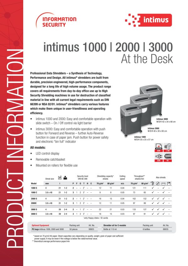 INTIMUS Paper Shredder Machine 1000, 2000, 3000 - Image 2